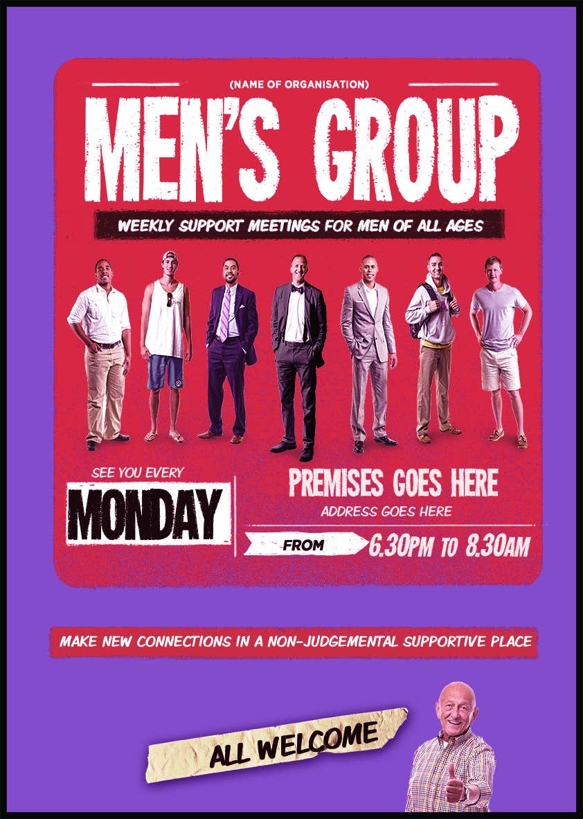 Proposition n°8 du concours                                                 Design a poster for "Men Supporting Men"
                                            