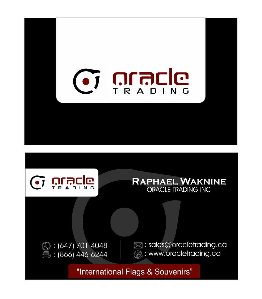 
                                                                                                                        Konkurrenceindlæg #                                            105
                                         for                                             Business Card + Letterhead Design for ORACLE TRADING INC.
                                        