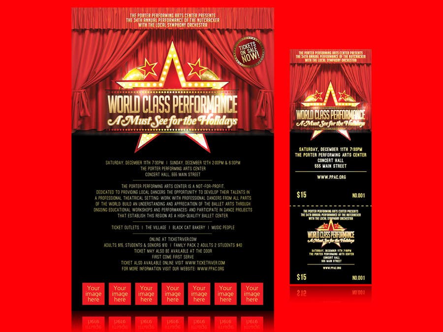 
                                                                                                                        Proposition n°                                            6
                                         du concours                                             Graphic Design for TicketPrinting.com HOLIDAY NUTCRACKER POSTER & EVENT TICKET
                                        