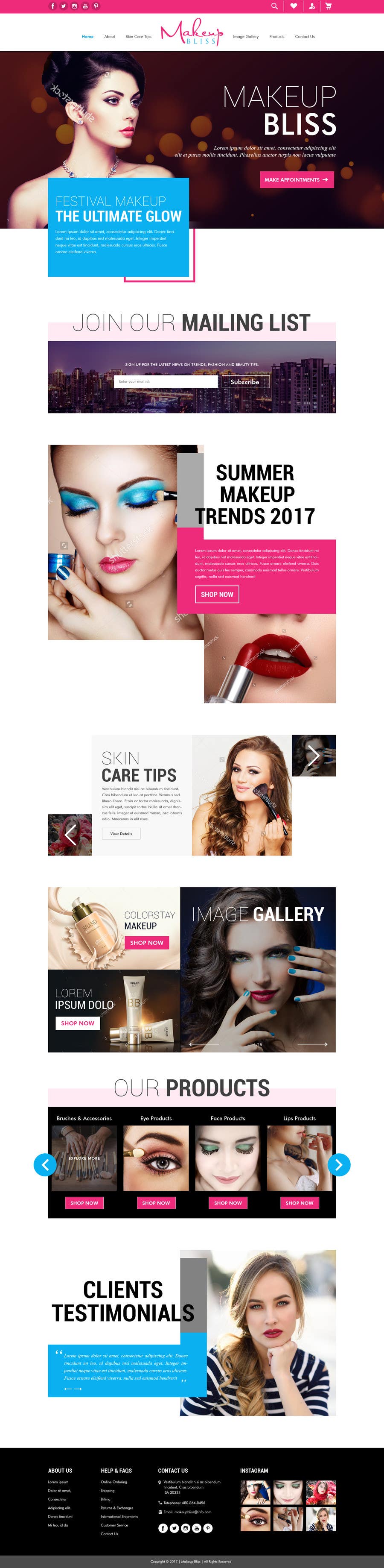 Kilpailutyö #4 kilpailussa                                                 Glam Makeup Website
                                            