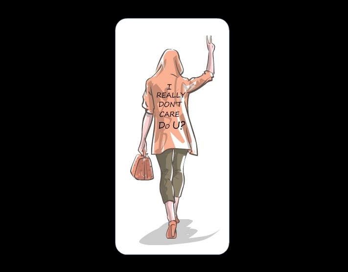 Proposition n°34 du concours                                                 Freehand/Sketch style drawing of a female for a phone case
                                            