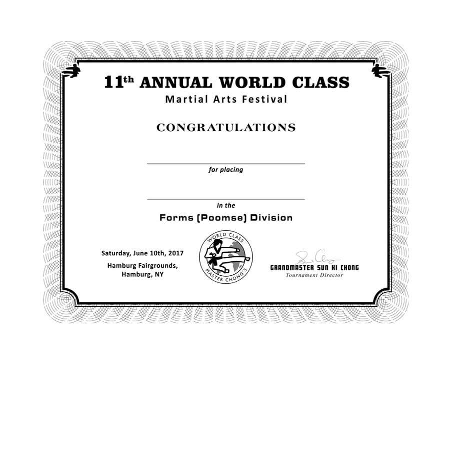 Proposition n°25 du concours                                                 Martial Arts Tournament Certificate
                                            
