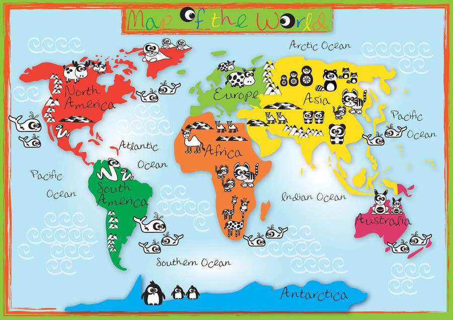 Intrarea #50 pentru concursul „                                                Illustration Design for World Maps for Kids
                                            ”
