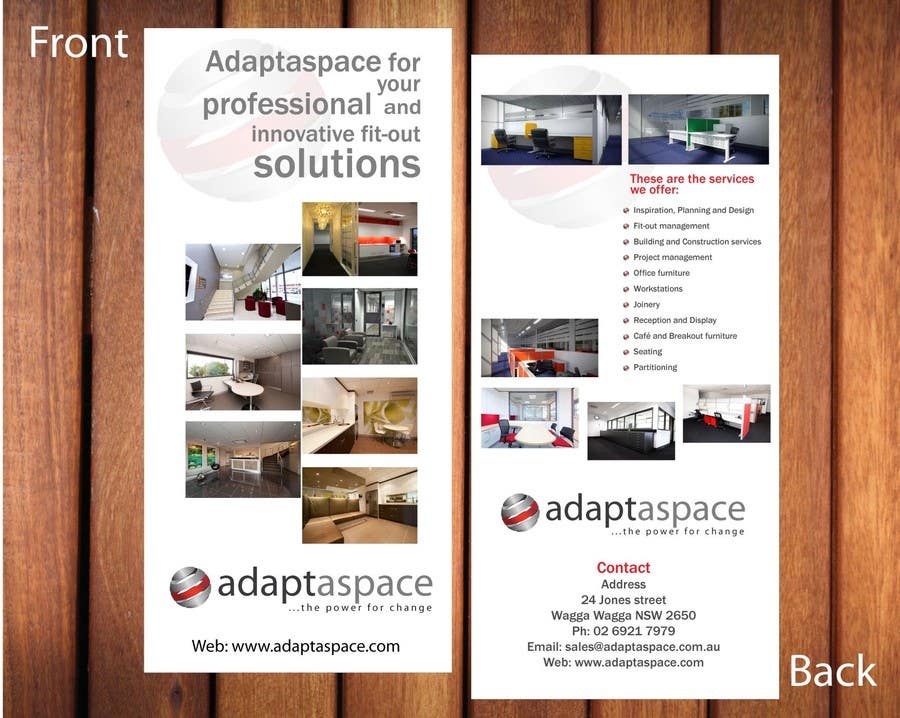 Inscrição nº 23 do Concurso para                                                 Graphic Design/ Marketing / Brochure Card for adaptaspace
                                            