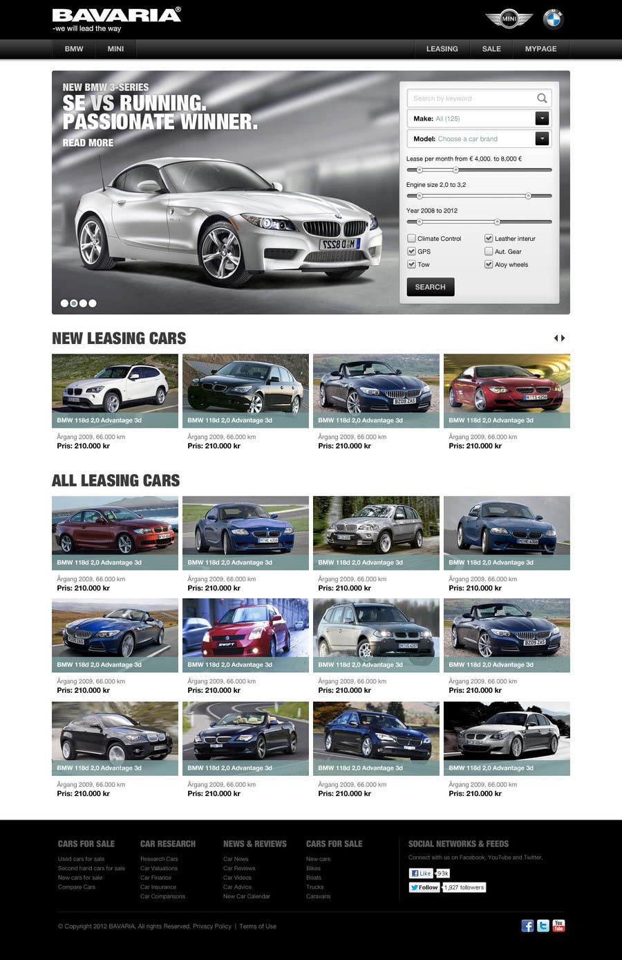 Inscrição nº 13 do Concurso para                                                 Website Design for Bavaria KBH (Car Leasing + Finansing website)
                                            
