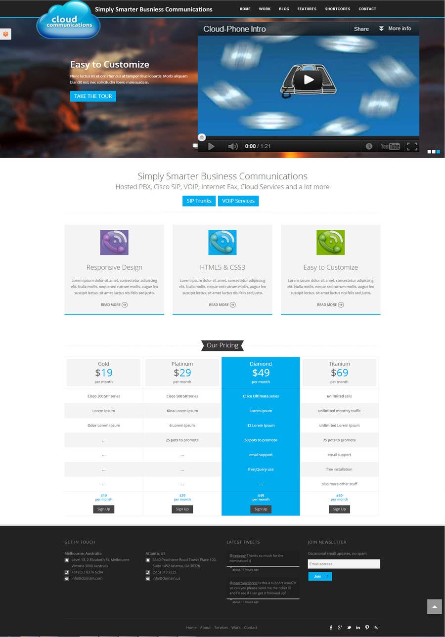 Contest Entry #53 for                                                 Wordpress Theme Design for Cloud-Phone Inc.
                                            