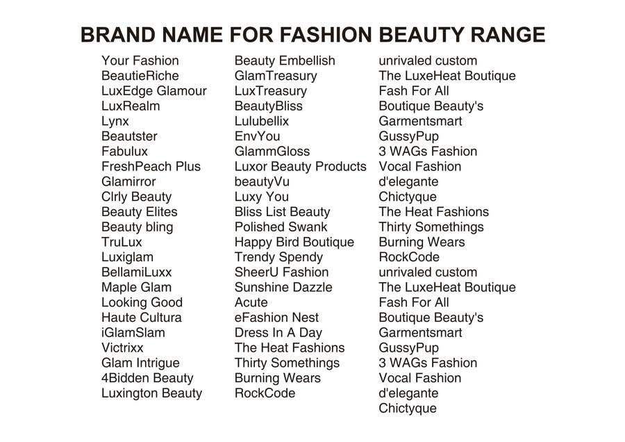 Brand Name for Fashion Beauty Range | Freelancer