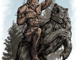 #16 za Illustration of Bigfoot riding a grizzly bear od arteo77