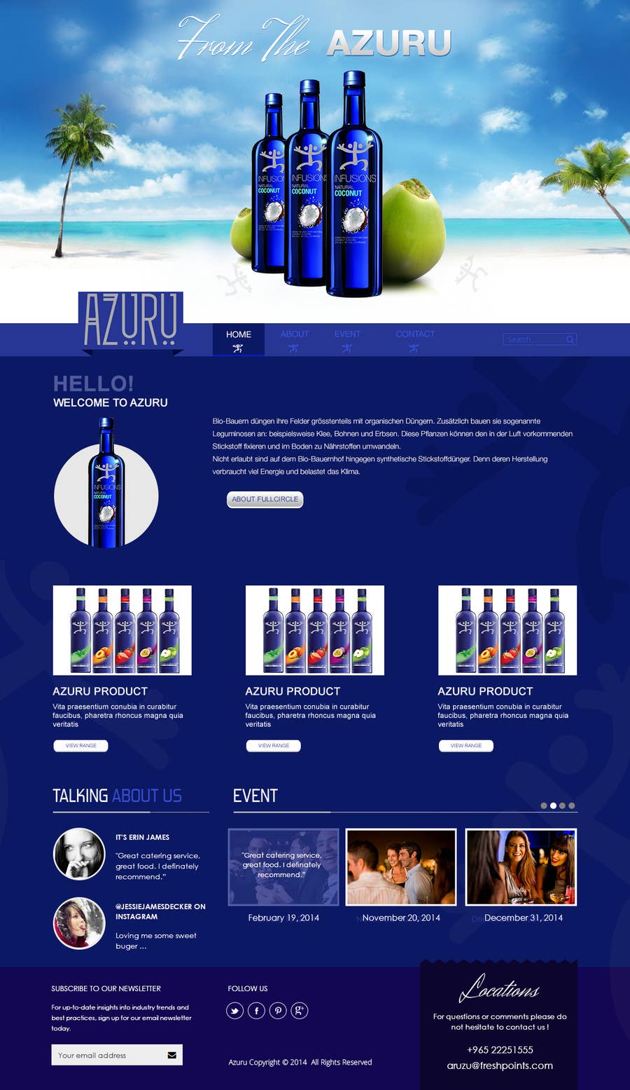 Proposition n°38 du concours                                                 Design a Website Mockup for Azuru
                                            