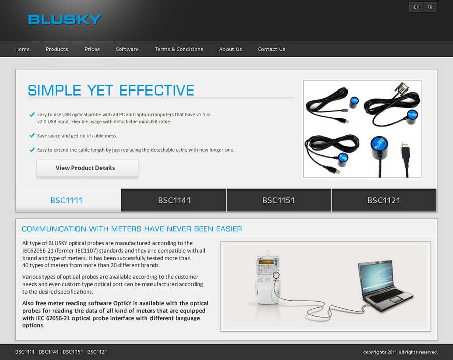 Konkurrenceindlæg #19 for                                                 Website Design for BLUSKY optical probes
                                            