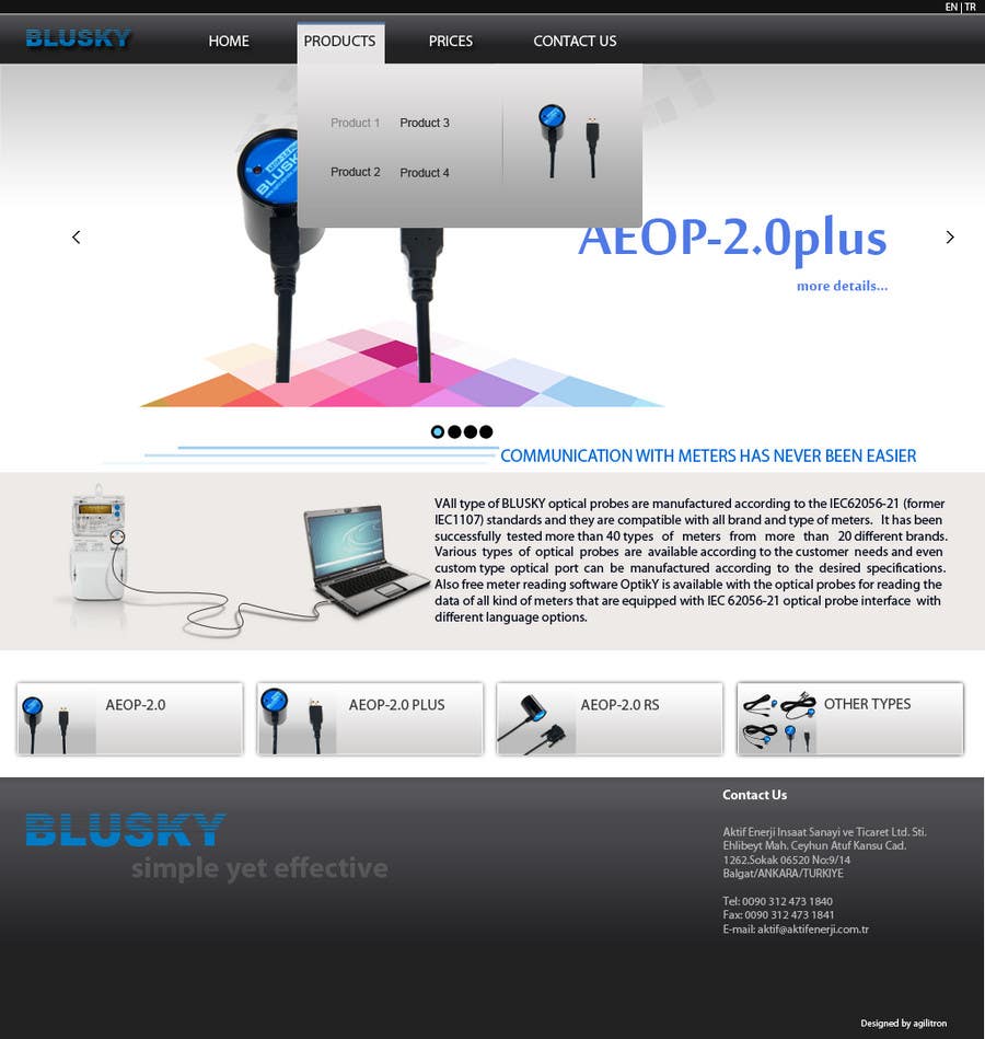 Kandidatura #114për                                                 Website Design for BLUSKY optical probes
                                            