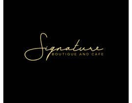 #20 for I need a logo design for a boutique and cafe. The shop&#039;s name is &quot;Signiture Boutique and Cafe&quot; 
Colors of the logo: 
- golden
- black 
The writing of the word Signiture is to be as a real signiture style. by Inventeour