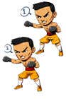 RakintorWorld님에 의한 Design an Asian Boxer Cartoon Character with 4 different punching actions/posts all in full body. (*Suggest to best use &quot;Srisaket Sor Rungvisai&quot; as the referral for the character)을(를) 위한 #35