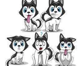 #34 untuk Artist create original Siberian Husky Puppy Cartoon Character for Large sticker pack oleh SCrafted