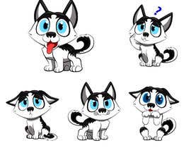 #23 untuk Artist create original Siberian Husky Puppy Cartoon Character for Large sticker pack oleh cintia05