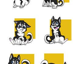 #35 for Artist create original Siberian Husky Puppy Cartoon Character for Large sticker pack by micagomezfranco