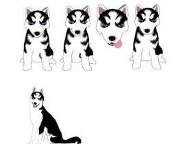 #13 for Artist create original Siberian Husky Puppy Cartoon Character for Large sticker pack by sonalfriends86