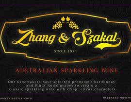 #16 for Simple wine label- Gold Hand Script on Black Label with Filigree background by agustinscalisi