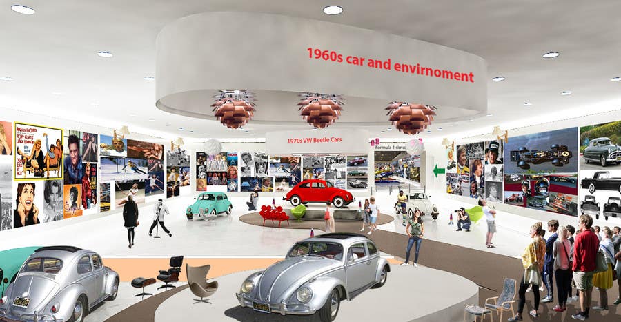 
                                                                                                            Penyertaan Peraduan #                                        41
                                     untuk                                         Illustrate an interior with visitors and attractions for a modern VW Beetle museum
                                    