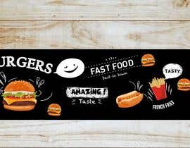 Nambari 3 ya Hello I need a design for my fast food restaurant, it is a design for the 12m2 wall. Background wood color na ConceptGRAPHIC