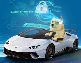 #1 for Graphic design: doge driving lambo while hacking av kiekoomonster
