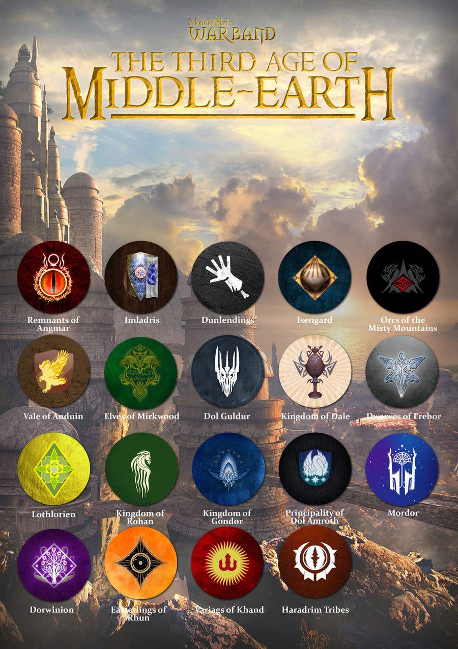 Kilpailutyö #6 kilpailussa                                                 Design me banners/logos for a none profit Tolkien mod.
                                            