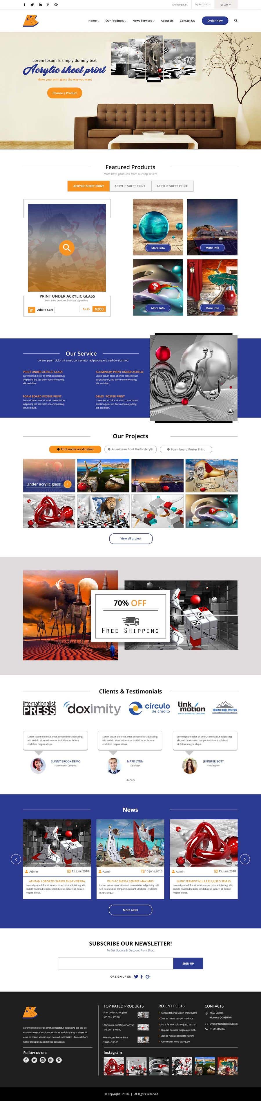 Konkurrenceindlæg #30 for                                                 Design a Website Mockup for Art Print Cut
                                            