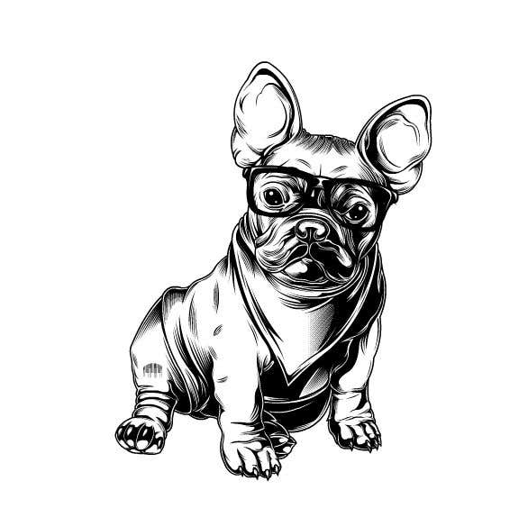 Proposition n°33 du concours                                                 Illustrate a french Bulldog - Hand Drawn
                                            