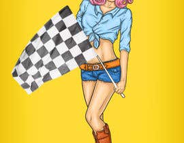 #1 para Illustrate Vintage style (classy) pinup girl with a Checkered Racing Flag por irfannosh