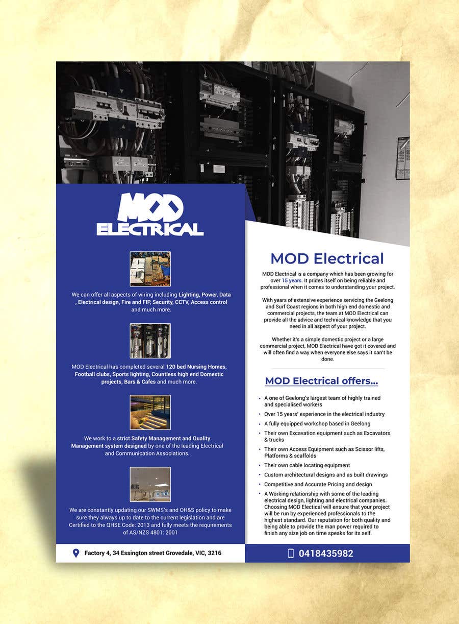 Contest Entry #14 for                                                 Design a 1 page cover letter for and electrical company
                                            
