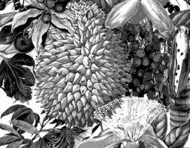 #32 para Black and White Tropical/African/Equatorial fruit leaf and flower Print design. de labtop08