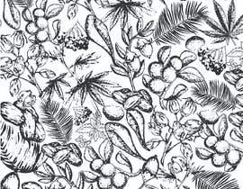 #24 ， Black and White Tropical/African/Equatorial fruit leaf and flower Print design. 来自 hitanshHD