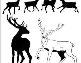 #38 para Vector bw illustrations of deer set (6-8 coordinating images) de lazicvesnica