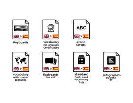 #8 für Set of 7 Icon Illustrations needed for online-shop (language learning related) von Tamal28