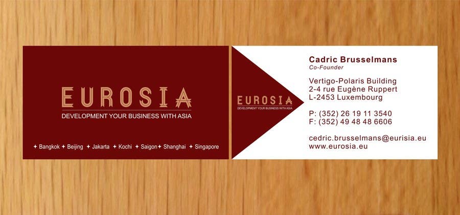 Bài tham dự cuộc thi #30 cho                                                 Business Card Design for www.eurosia.eu
                                            