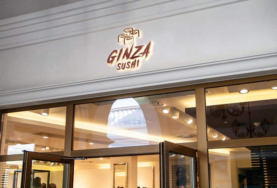 Συμμετοχή Διαγωνισμού #45 για                                                 Logo design for new restaurant. The name is Ginza Sushi. 

We are looking for classy logo with maroon, Black and touches of silver (silver bc of the meaning). Would also like a brushstroke look but a highly visible name.
                                            