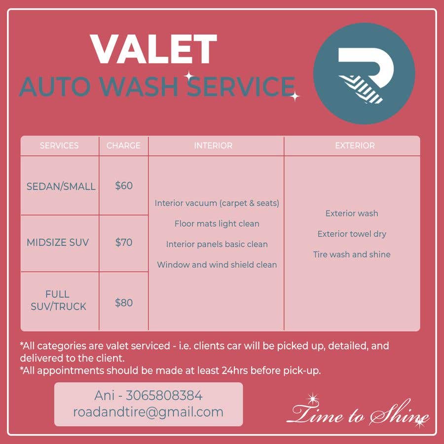 Inscrição nº 2 do Concurso para                                                 Design an Advertisement - Valet Auto Wash Service
                                            