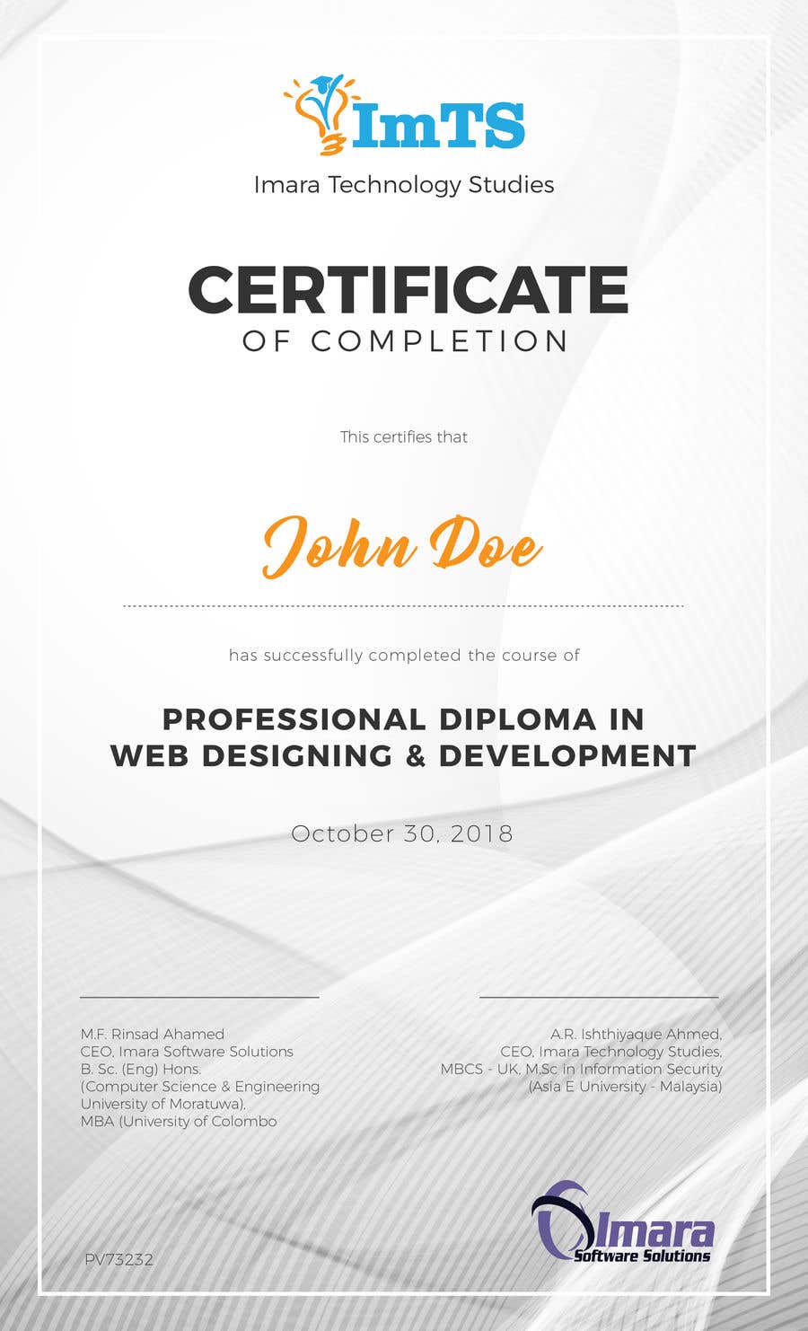 Kilpailutyö #8 kilpailussa                                                 Design a certificate for our Course
                                            
