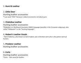 #19 dla Hunting leather accesories  company name przez tijanatodorovic