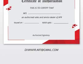 #39 για Certificate design - authenticity από DhanvirArt