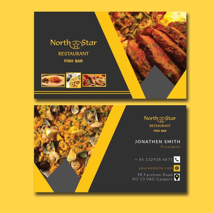 Příspěvek č. 81 do soutěže                                                 Design some Business Cards for North Star Tapas and Fish and chips restaurant
                                            