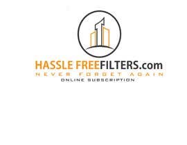 #13 ， I need a logo for hasslefreefilters.com. I want it highlighted with a modern outline of a house. A slogan that says “never forget again” underneath. Also writing that says “online subscription” 来自 flyhy
