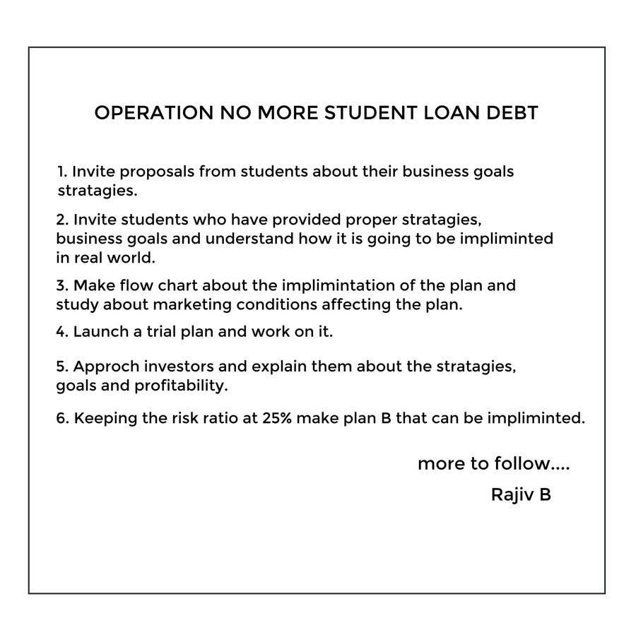 Contest Entry #11 for                                                 OPERATION NO MORE STUDENT LOAN DEBT 20/20 /20 AN IDEA WHOSE TIME HAS COME- .
                                            