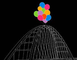 #4 สำหรับ I need a design made of the bridge I posted here and several multi coloured balloons attached to the top of it. The bridge only needs to be outlined. The bridge will be just white outlined โดย kesabk