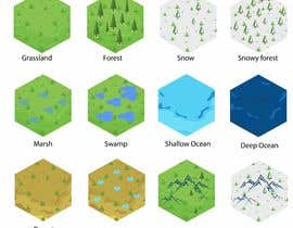 #30 untuk Hexagonal tile spritesheet with grass, marsh, tundra tiles, etc. oleh Ahsanhabibafsari