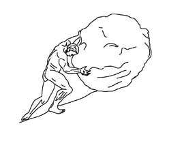 #2 for Picture of Sisyphus pushing a boulder up hill by elalalala8