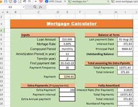 #21 for Build a mortgage amortization loan schedule with different parameters in excel by RATHOD1