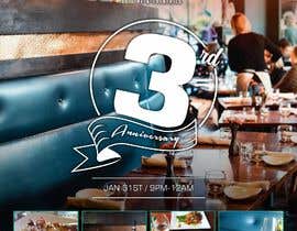 #144 για Create a flyer for my restaurant/bar&#039;s 3 year anniversary από jamiu4luv