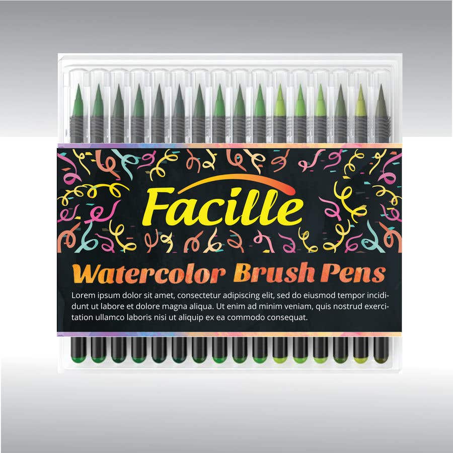 Entri Kontes #14 untuk                                                Create Print and Packaging Design for Watercolor Brash Pen
                                            