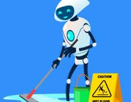 #19 per Produce illustration artwork that shows a human droid cleaning floor using mop and bucket da salman570